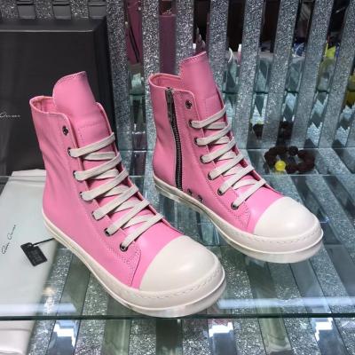 China 2022 Men's High Top Rick Plus Size Pink Owens Casual Shoes Canvas Walking Shoes Wholesale Fashion Designer Fashion High Tops for sale