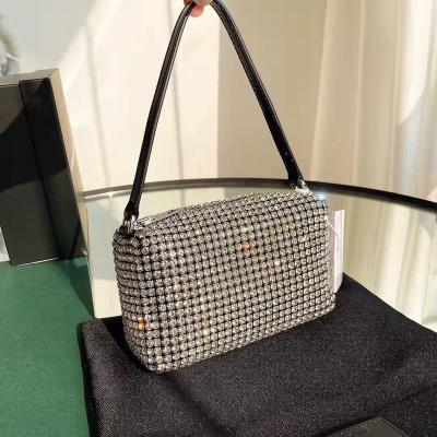 China 2022 New Designer Luxury Shiny Full Diamond Dinner Bag Fashion Wedding Lady Party Evening Clutch Women's Handbag for sale