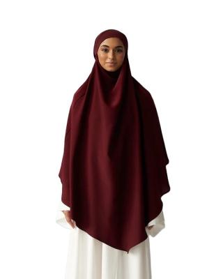 China Khimar Muslim Chiffon Maroon Hijab Khimar Hijab Woman Scarf for sale