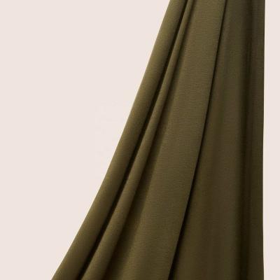 China Soft Touch Feeling Iman fashion Khimar hijab high grade Jersey hijab Plain Stretchy Hijab Factory Direct Women Head Scarves Cotton Dark Olive color for sale