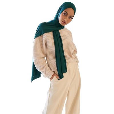 China Soft Touch Feeling Iman fashion Khimar hijab tudung Factory Heavy QualityHigh-stretch cotton knit hijab Factory Direct Evergreen color for sale