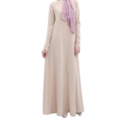 China Polyester 2023 New Hijab Spot Women's Muslim Long Dress Muslim Robe Beige Basic for sale