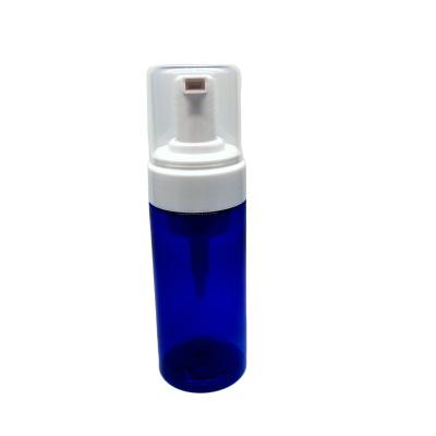 China Popular Blue Color Cylinder 150ml PET Clear Conditioner Shampoo Bottle With Plastic Foam Pump Bottle for sale