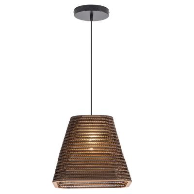 China Beautiful Modern Pendant Light Fixture, UMBRELLA SHAPE Brown Corrugated Paper Honeycomb Ceiling Pendant Light For Dining Room Bedroom for sale