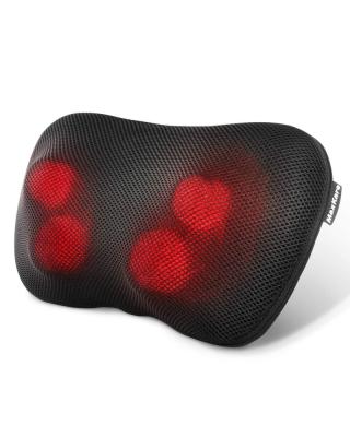 China Body 2021 Ce Pillow Massage Shiatsu Neck Massage Pillow With Heat Kneading Rechargeable Wireless Neck Massager for sale