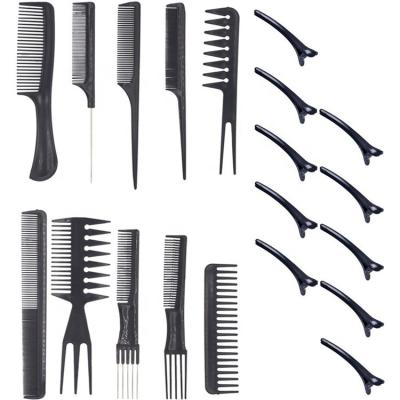 China Home Cheap Price Hot Sale Simple Classic Type Plastic Hair Styling Straightener Brush Black Comb Set For Barber Shop Beauty Salon Use for sale