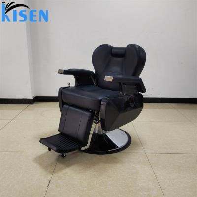 China Heavy-duty Foshan Kisen Professional Reclining Hydraulic manufacturer styling chairs hair beauty salon Barber Chair For Sale for sale