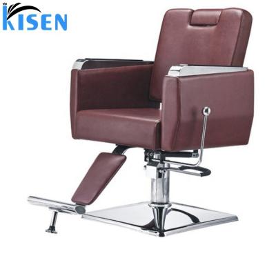 China Heavy-duty KISEN Barber Chair Equipment adjustable with the footrest and turned for sale