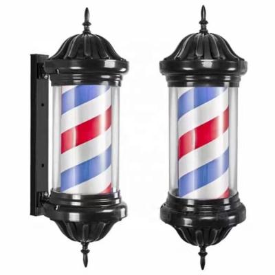 China outdoor led neon lamp sign barber shop pole light hanging wall open and closed sign for hair salon KL-701 for sale