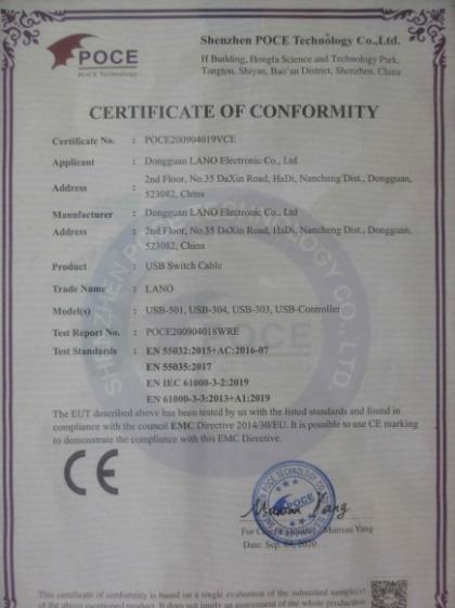 CE - Dongguan Lano Electronic Co., Ltd.