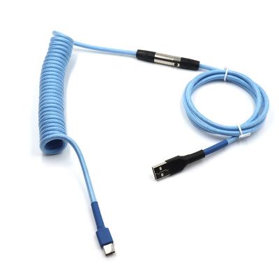 China Custom Coiled Type COMPUTER C Mini Micro USB XLR 5pin Cable For Mechanical Keyboard With OB Flyer for sale