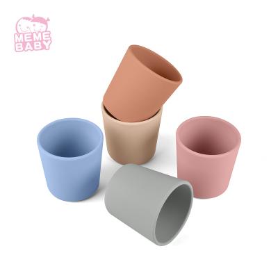 China Custom Made BPA Free 120ml BPA Food Grade Child Drinking Water Soft Cup Mini Silicone Toddler Cups LFGB for sale