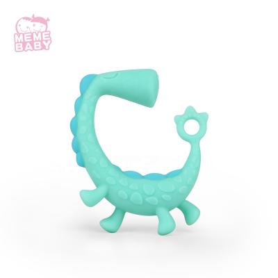 China 100% Non-Toxic Food Grade Dinosaur Baby Stuffed Animal Teethers Toys Wholesale Christmas BPA Free Silicone Teether Newborn Soft Toys For Toddler Item for sale