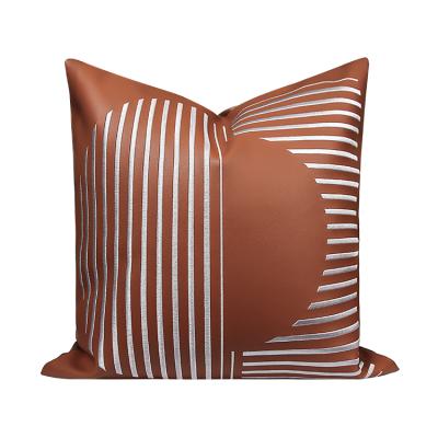 China Anti-static Comfortable Striped Cotton Pillow Cover Soft Decorative Jepeak Square Sofa Cushion Cover for sale