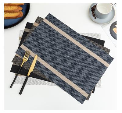 China Double Sided Shape Christmas Oilproof Table Rectangle Pu Dining Table Place Mat Leather Easy Clean Table Mat for sale