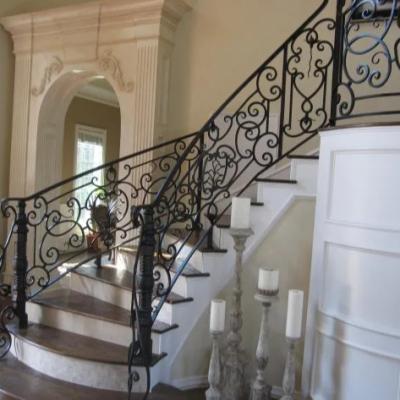 China Easily Assembled Indoor Wood Stair Railing Zinc Steel Stair Railing Fence for sale