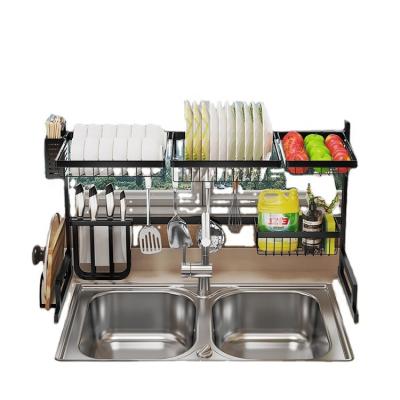 China New viable stand type black kitchen dish drainer drying rack Tray Sink for sale