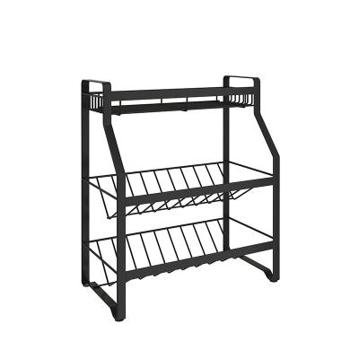 China Direct Selling Sustainable Metal Factory Multilayer Stand Type Kitchen Storage 3 Tier Spice Rack for sale