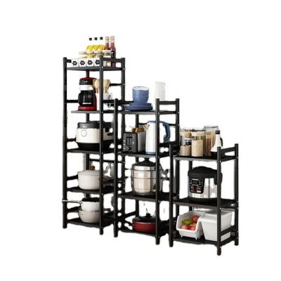 China Factory Direct Selling Viable Black 3 Tiers Telescopic Storage Shelf For Kitchen for sale