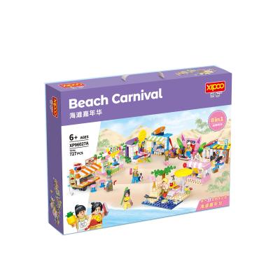 China Building Block Toy XIPOO 2021 Children's Building Blocks Girl Series Beach Carnival Building Block Building Block Set New Big Set legoing toys for child for sale