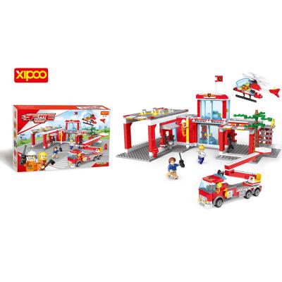 China 2021 Fire Toys Toys For Kid Fire Station Model Playset City Fire Series Building Blocks Toy XIPOO Building Legoingly Educational for sale