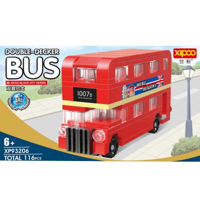 China Building Block Mini Model Toys For Kid of Toy Children's Toy Series City XIPOO 2021 Double Decker Building Bus for sale