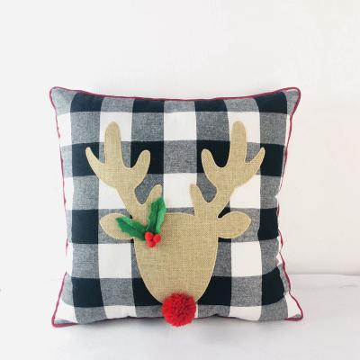 China Anti-Static Christmas Reindeer Cushion Home Christmas Tiles For Home Decor Gold Blessing For Sofa for sale