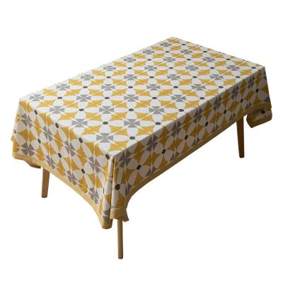 China Other Nordic fashion style square tablecloth cotton linen polyester blended print household dining table coffee table cloth for sale