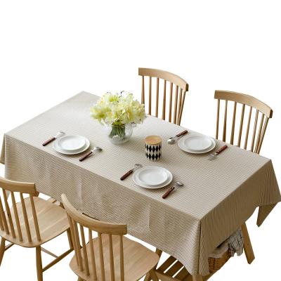 China Other plain style household striped tablecloth square soft breathable coffee table cover towel tablecloth for sale