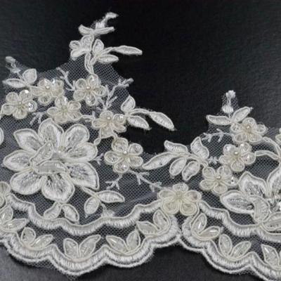 China Fashion Design 3D TUTON Wedding OEM High Quality 100% Polyester Flower Design Car Bone Lace Embroidery Lace For Dress for sale