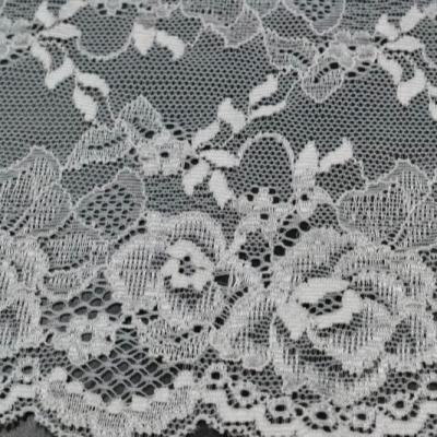 China New Design TUTON Elastic Lingerie Stretch Tulle Quipure Flower Lace Trim Elastic Fabric for sale