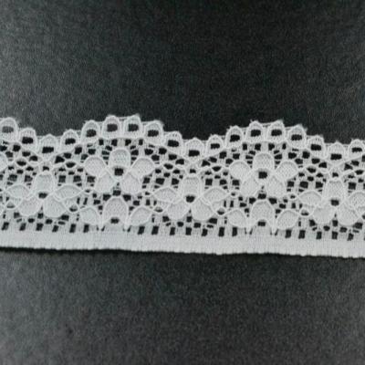 China White Floral Round Shape Stretch Professional Elastic Lace Trim from TUTON Elastic Maker for sale