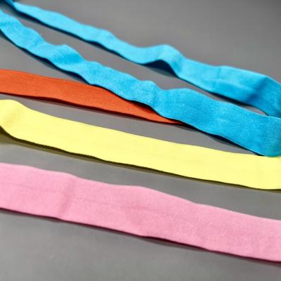 China TUTON DTM Viable High Quality Color Nylon Spandex Folded Elastic Band For Lingerie Underwear for sale