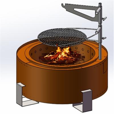 China Stored round triple wall BBQ brazier corten steel smokeless fire pit for sale