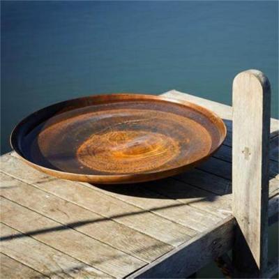 China Corten Diameter 70Omm Outdoor Corten Steel Water Feature Garden Bowl Fountain for sale