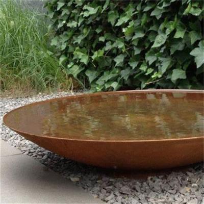 China Corten Diameter 600mm Corten Steel Metallic Bath Fountains And Waterfall For Garden for sale