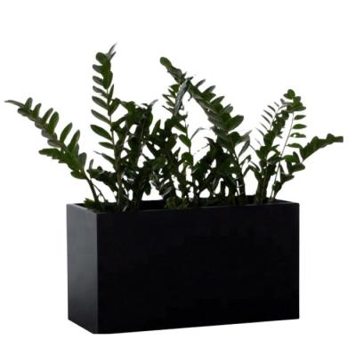 China Art Decor Wholesales Black Powder Coated Galvanized Steel Metal Planter Flower Pot for sale