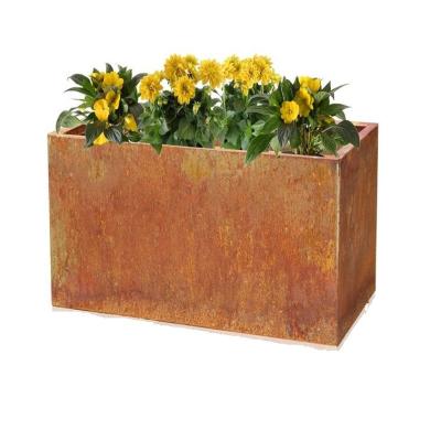 China ZHUOYUE rustic corten steel metal planter flower pot for sale