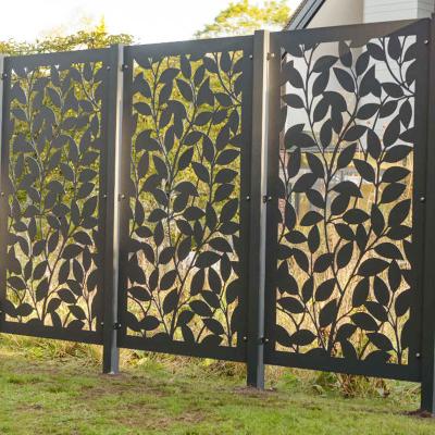 China Pressure Treated Decorative Timber Powder Coated Laser Cut Metal Panels Aluminum Garden Fencing for sale