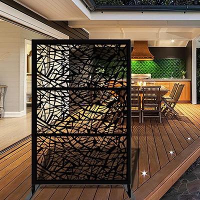 China Pressure Treated Timber 4 Ft * 6 Ft Screen Decorative Powder Coated Laser Cut Aluminum Metal Garden Fence for sale