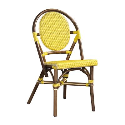 China French Bistros(Others)Adjustable Outdoor Furniture Commercial Dining Armchair Rattan Metal Hotel Garden Chair Outdoor Restaurant for sale