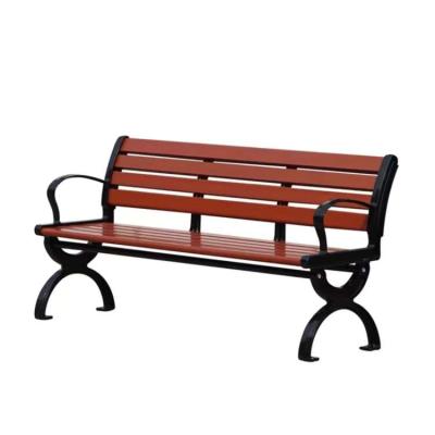 China Vintage Modern Outdoor Cast Iron Antique Furniture Park Garden Patio Bench Solid Wood Public Long Chair for sale