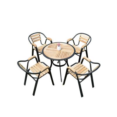 China Modern Leisure Plastic High Quality Plastic Wood Chair Outdoor Garden Hotel Furniture for sale