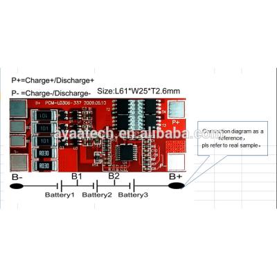 China FR-4 3S7A PCM BMS For 11.1V Li-ion /Li-polymer LiFePO4 Battery Pack for sale