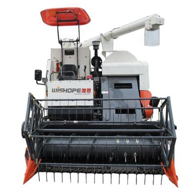 China Vertical Rice Shaft Enter Mini Rice Harvester Combine Rice Harvester Machine Good Crossing Performance In Muddy Field for sale