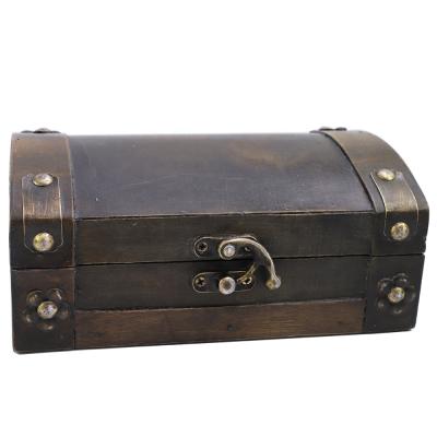 China Europe Pirate Style Small Wooden Box Decorative Treasure Chest for sale