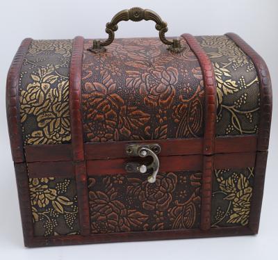 China Retro Vintage Europe Pirate Treasure Chest 19th Century Souvenir Wooden Box for sale