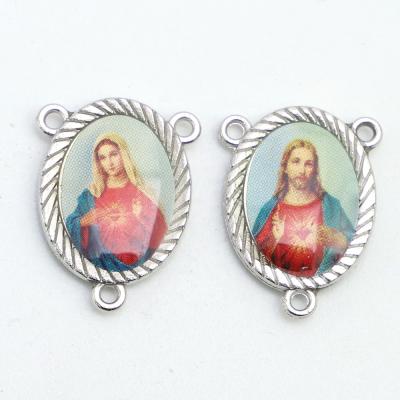 China Europe Religious Metal Double Sided Divine Mercy Rosary Centerpiece for sale