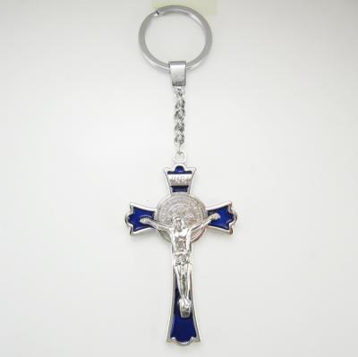 China Europe 3 Advance Catholic Saint Benedict Jesus Crucifix Cross Keychain for sale