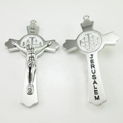 China 3 Inch Religious Jerusalem Silver Cross High Quality Polishing Crucifix for sale